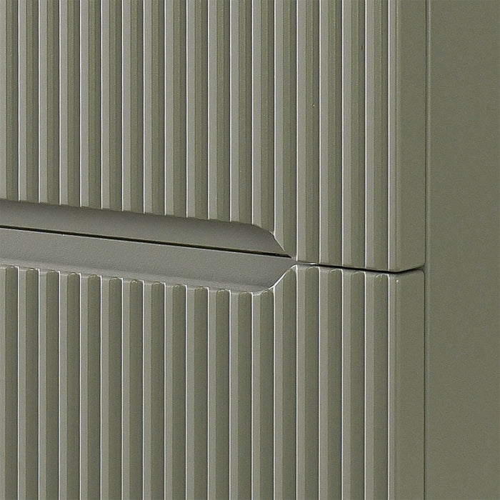 Mobile bagno sospeso cannettato 60 cm verde con specchio | Bali