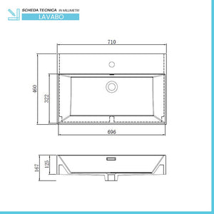 Mobile bagno sospeso cannettato 70 cm bianco opaco con specchio  Bali
