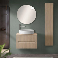 Mobile bagno sospeso cannettato 70 cm sabbiato con top e specchio  Bali