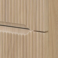 Mobile bagno sospeso cannettato 70 cm teak sabbiato con specchio  Bali