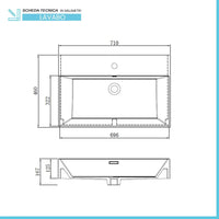 Mobile bagno sospeso cannettato 70 cm teak sabbiato con specchio  Bali