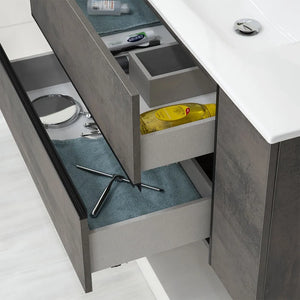 Mobile bagno sospeso da 110 cm effetto pietra Oxid