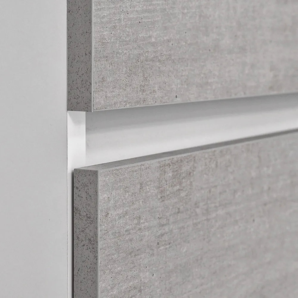 Mobile bagno sospeso da 90 cm Duble grigio industrial con lavabo e specchio