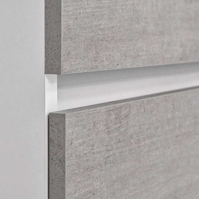 Mobile bagno sospeso da 90 cm Duble grigio industrial con lavabo e specchio