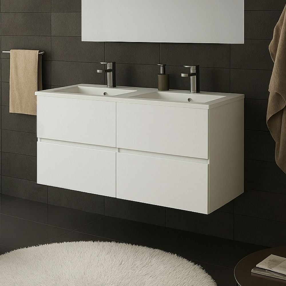 Mobile bagno sospeso doppio lavabo Sevilla bianco 120x44.6x52H: eleganza e praticità