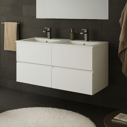 Mobile bagno sospeso doppio lavabo Sevilla bianco 120x44.6x52H: eleganza e praticità