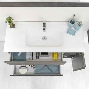 Mobile Bagno Sospeso Effetto Pietra Oxid 90 cm Industrial