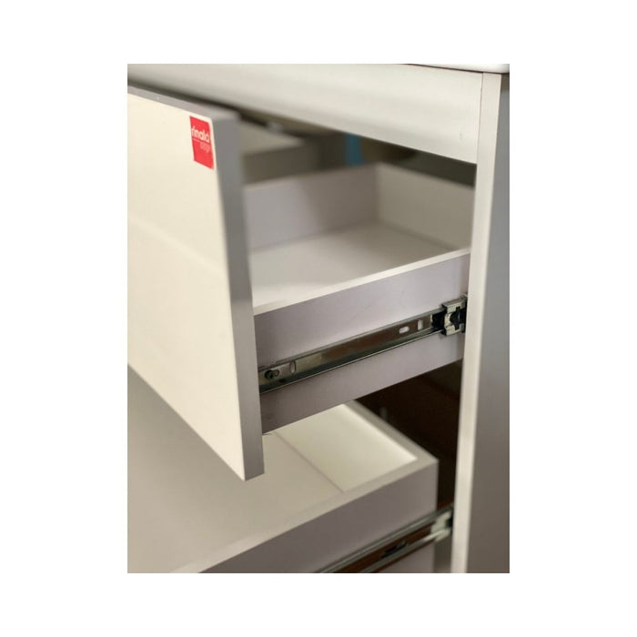 Mobile bagno sospeso Lario bianco lucido con lavabo e specchio 80x46x48H