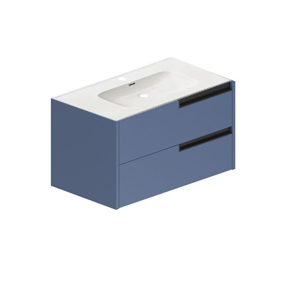 Mobile bagno sospeso Modular colore azzurro con cassetti 80x45x50H