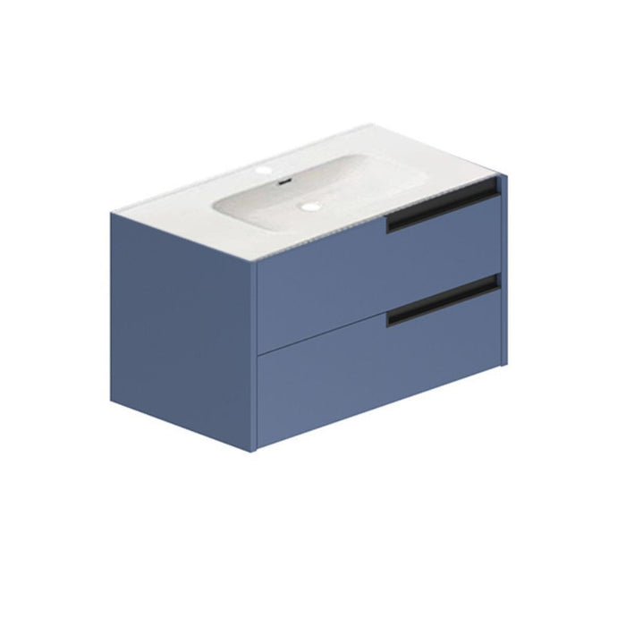 Mobile bagno sospeso Modular colore azzurro con cassetti 80x45x50H