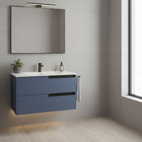 Mobile bagno sospeso Modular colore azzurro con cassetti 80x45x50H