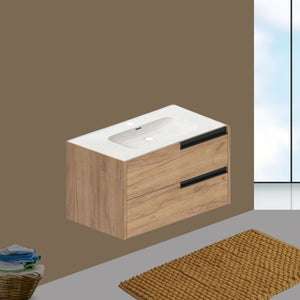 Mobile bagno sospeso Modular colore rovere miele con cassetti 80x45x50H