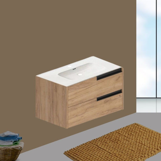 Mobile bagno sospeso Modular colore rovere miele con cassetti 80x45x50H