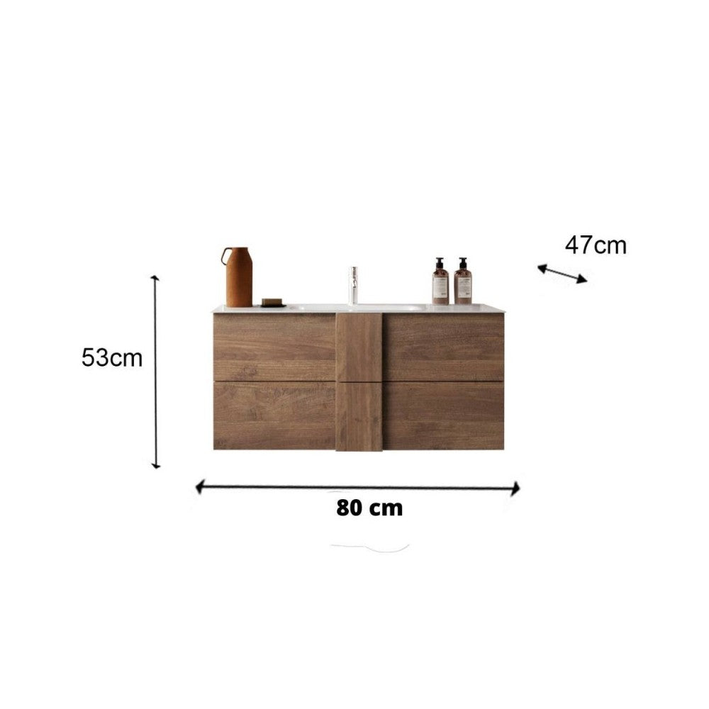 Mobile bagno sospeso Salemi80 colore rovere mercure 80x47x53H