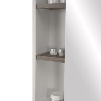 Mobile bagno sospeso salvaspazio 55 cm bianco e grigio cemento con specchio Strada