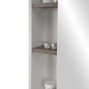 Mobile bagno sospeso salvaspazio 55 cm bianco e grigio cemento con specchio Strada