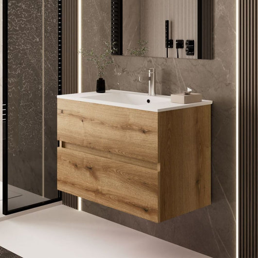 Mobile bagno sospeso Sevilla rovere quercia 80x44.6x52H: eleganza e praticità per un bagno moderno