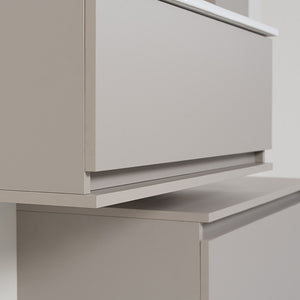 Mobile bagno sospeso tortora 90x47 cm con specchio e ceramica inclusi