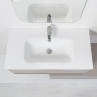 Mobile bagno sospeso tortora 90x47 cm con specchio e ceramica inclusi