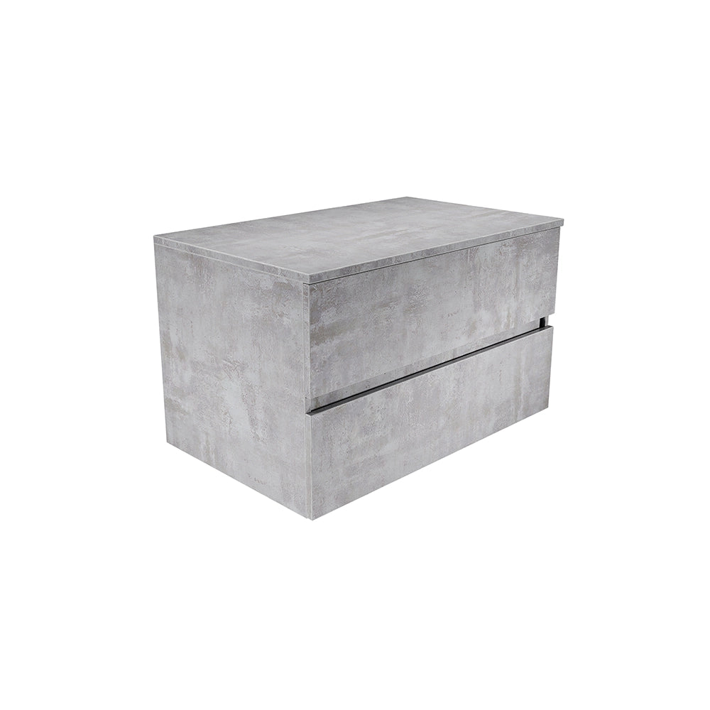 Mobile da bagno sospeso 90 cm effetto cemento chiaro con top | Yili