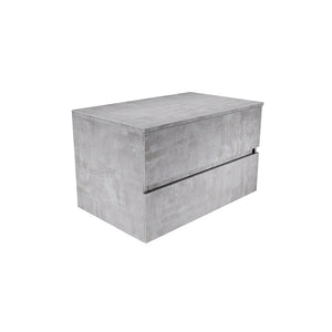 Mobile da bagno sospeso 80 cm effetto cemento chiaro con top | Yili