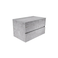 Mobile da bagno sospeso 60 cm effetto cemento chiaro con top | Yili