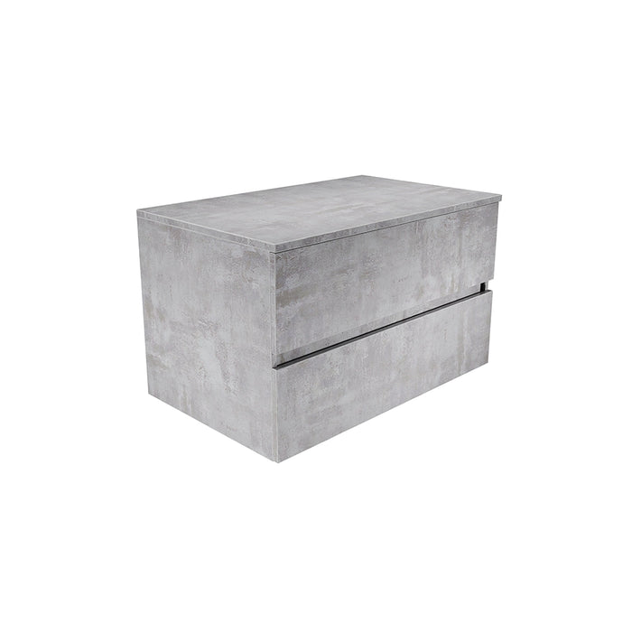 Mobile da bagno sospeso 60 cm effetto cemento chiaro con top | Yili