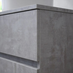 Mobile da bagno sospeso 90 cm effetto cemento chiaro con top | Yili