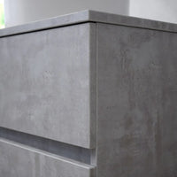 Mobile da bagno sospeso 100 cm effetto cemento chiaro con top | Yili