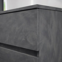 Mobile da bagno sospeso 100 cm effetto cemento scuro con top | Yili