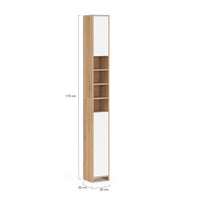 IDMarket - Mobile bagno TOMI a 2 ante con 4 nicchie, finitura faggio e bianco