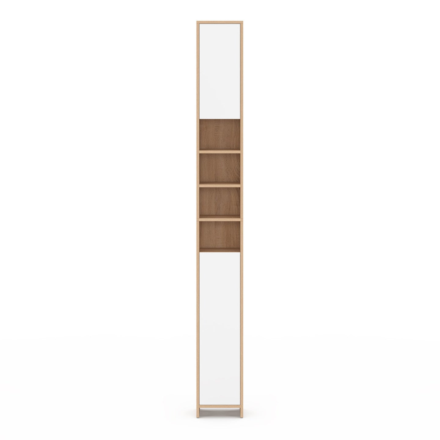 IDMarket - Mobile bagno TOMI a 2 ante con 4 nicchie, finitura faggio e bianco