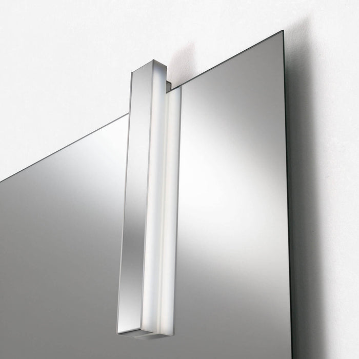 Composizione Bagno 120cm Con Doppio Lavabo, Base Con Cassetto E Specchio Con Lampada - Top tabacco chiaro + base laccata bianco opaco