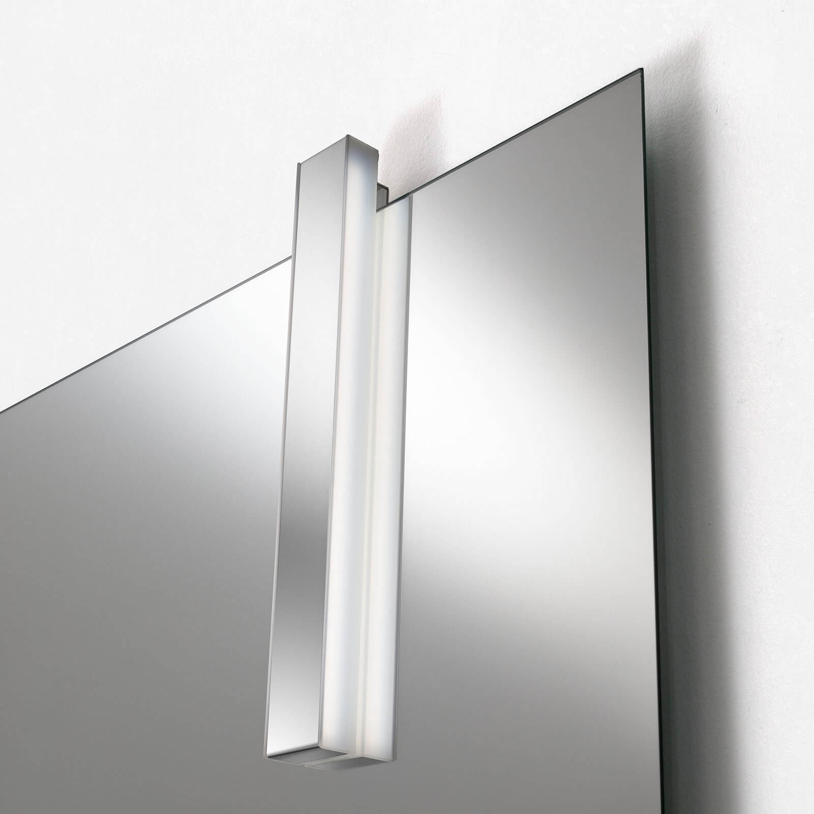 Composizione Bagno 120cm Con Doppio Lavabo, Base Con Cassetto E Specchio Con Lampada - Top noce + base laccata bianco opaco