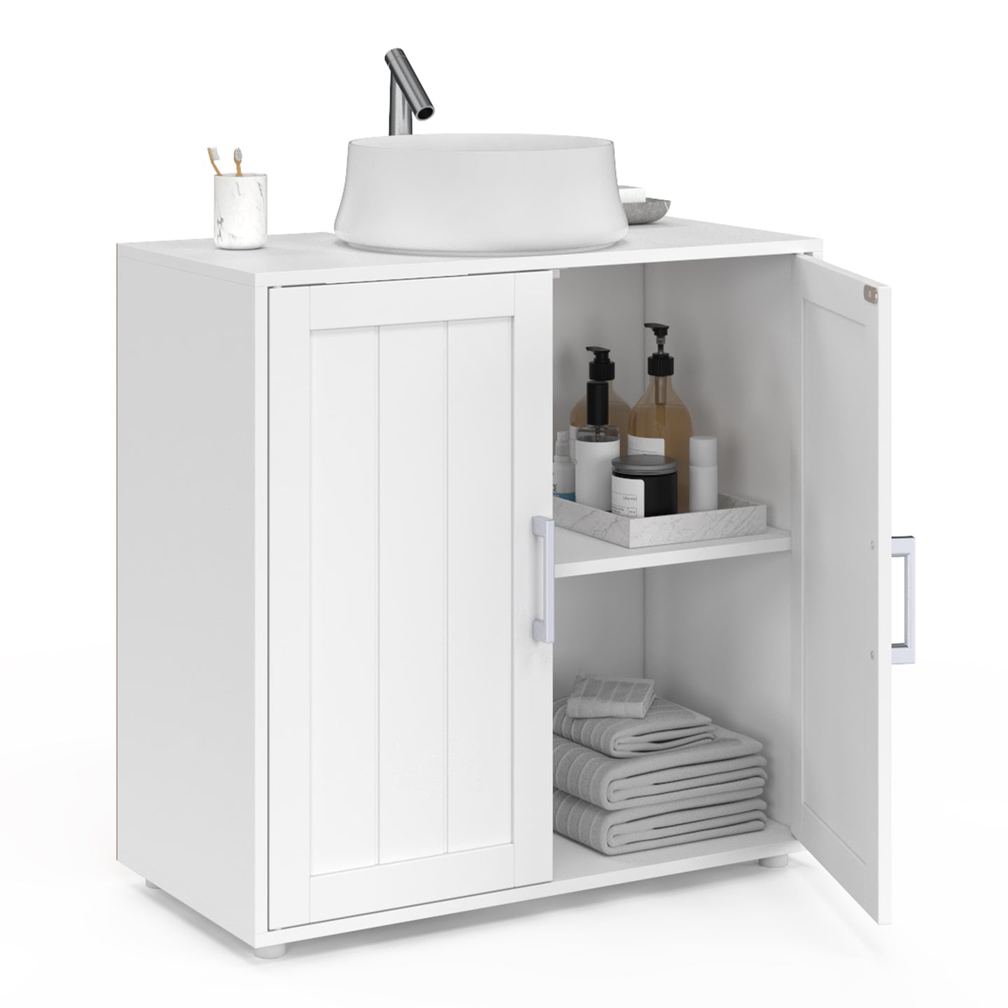IDMarket - Mobile bagno WALDO in legno bianco