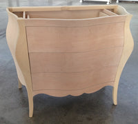 Mobile bagno bombato 3 cassetti grezzo  l.118 p.55 h.82
