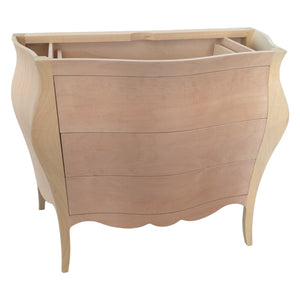 Mobile bagno bombato 3 cassetti grezzo  l.108 p.55 h.82 (3030) - Mobili 2G