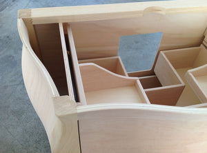 Mobile bagno bombato 3 cassetti grezzo  l.108 p.55 h.82 (3030) - Mobili 2G