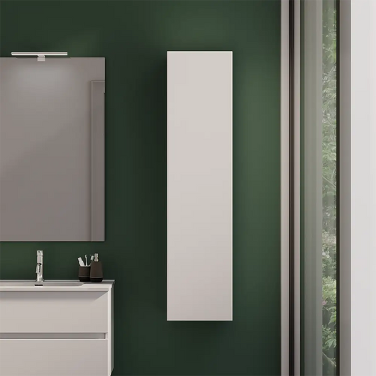 Colonna bagno sospesa altezza 140 cm bianco effetto legno reversibile | Yili