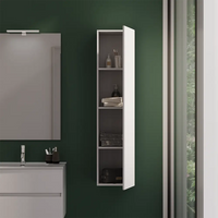 Colonna bagno sospesa altezza 140 cm bianco effetto legno reversibile | Yili