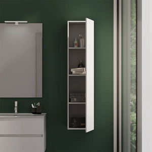 Colonna bagno sospesa altezza 140 cm bianco effetto legno reversibile | Yili