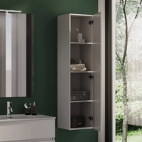 Colonna bagno sospesa altezza 140 cm bianco effetto legno reversibile | Yili