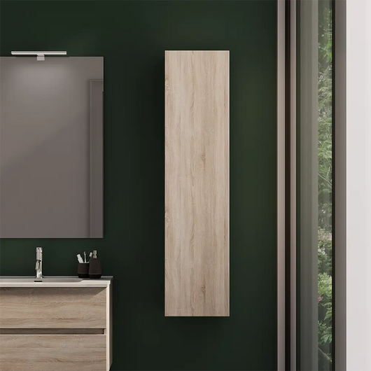 Colonna bagno sospesa altezza 140 cm rovere chiaro reversibile | Yili