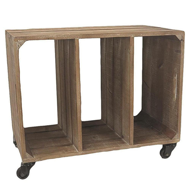 Mobile consolle con ruote 3 scomparti cm 61x35h50,5