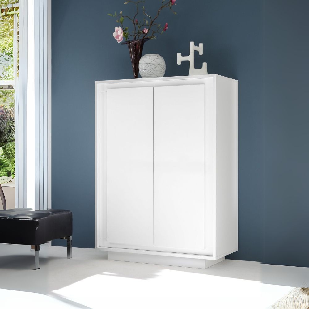 Mobile contenitore 2 ante Tiki 106x40x146h colore bianco opaco