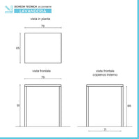 Mobile coprilavatrice e asciugatrice aperto 79x91 effetto legno Wanda