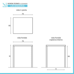 Mobile coprilavatrice e asciugatrice aperto 79x91 effetto legno Wanda