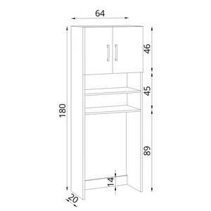 Mobile coprilavatrice Marsiglia con ante e ripiani bianco