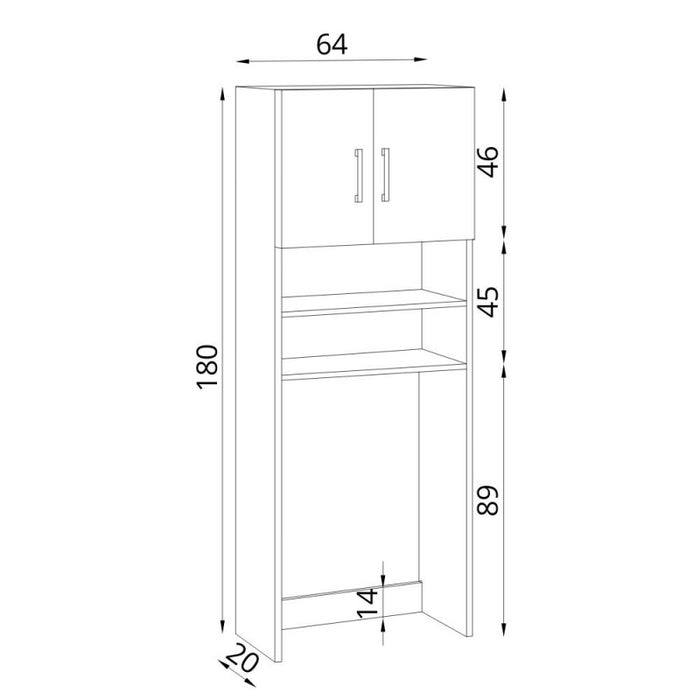 Mobile coprilavatrice Marsiglia con ante e ripiani bianco