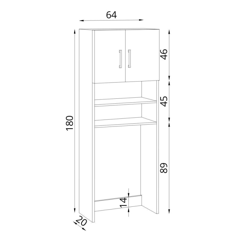 Mobile coprilavatrice Marsiglia con ante e ripiani bianco